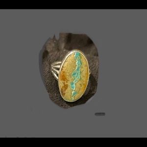 Native American Ribbon Turquoise Ring  (necklace & pendant listed separately)